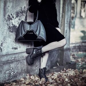 Killstar Tokyo Nights Black Bat Wing Handbag
